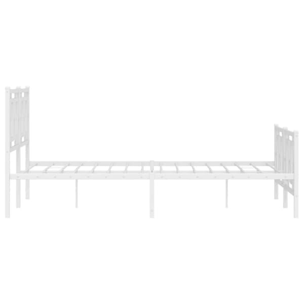 sengeramme med sengegavl og fodgærde 140x190 cm metal hvid