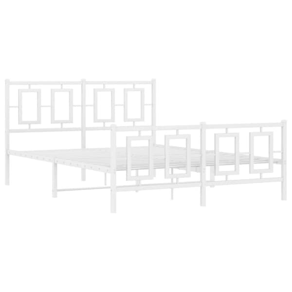 sengeramme med sengegavl og fodgærde 140x190 cm metal hvid