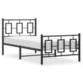Miniatyrbillede 4 af 10: sengeramme med sengegavl og fodgærde 90x200 cm metal sort