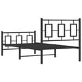 Miniatyrbillede 7 af 10: sengeramme med sengegavl og fodgærde 90x200 cm metal sort