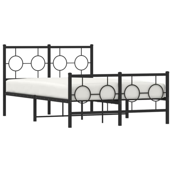 sengeramme med sengegavl og fodgærde 120x190 cm metal sort