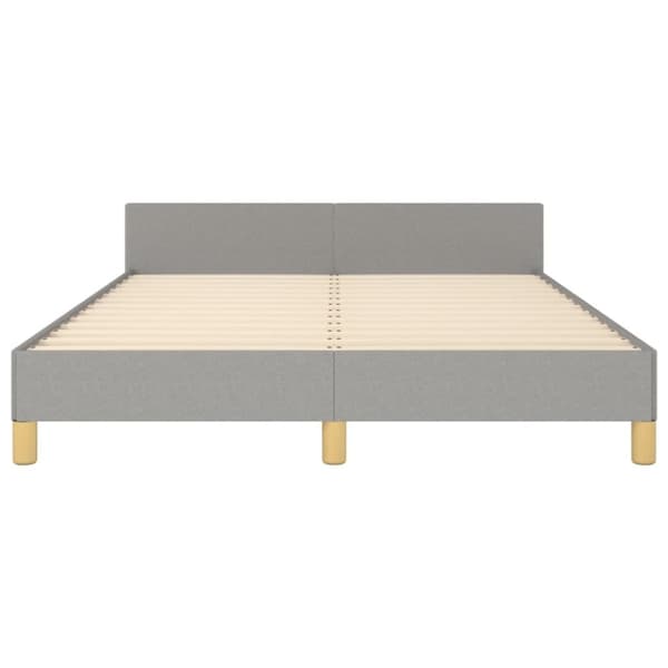 sengeramme med sengegavl 140x190 cm stof lysegrå