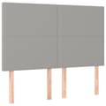 Miniatyrbillede 9 af 10: sengeramme med sengegavl 140x190 cm stof lysegrå
