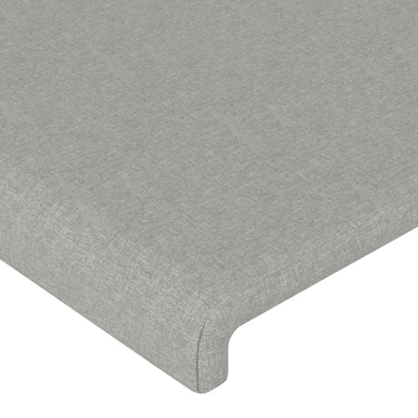 sengeramme med sengegavl 140x190 cm stof lysegrå