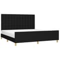 Miniatyrbillede 3 af 10: sengeramme med sengegavl 160x200 cm stof sort