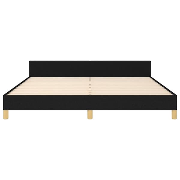 sengeramme med sengegavl 160x200 cm stof sort