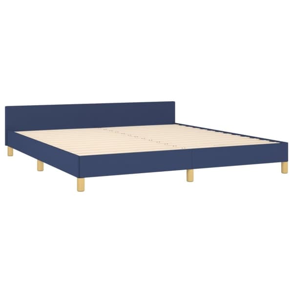 sengeramme med sengegavl 180x200 cm stof blå
