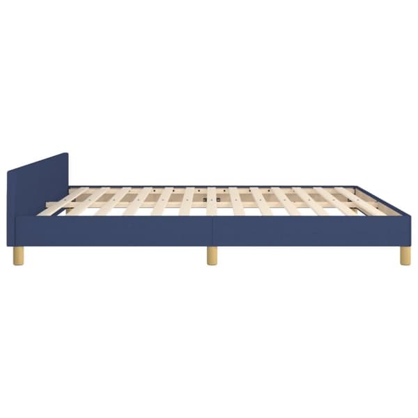 sengeramme med sengegavl 180x200 cm stof blå