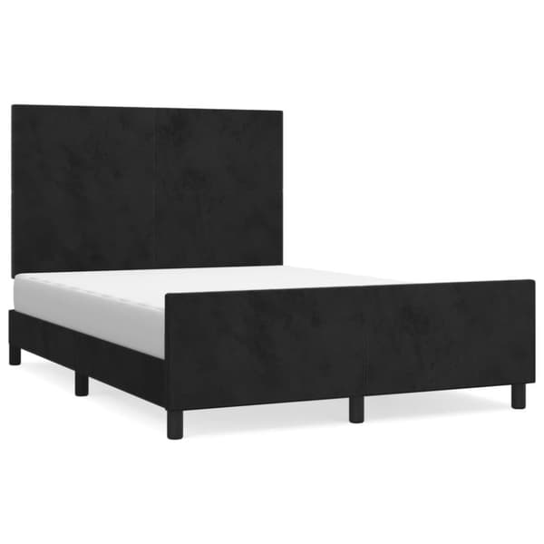 sengeramme med sengegavl 140x200 cm fløjl sort