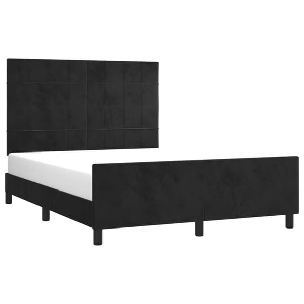 sengeramme med sengegavl 140x190 cm fløjl sort
