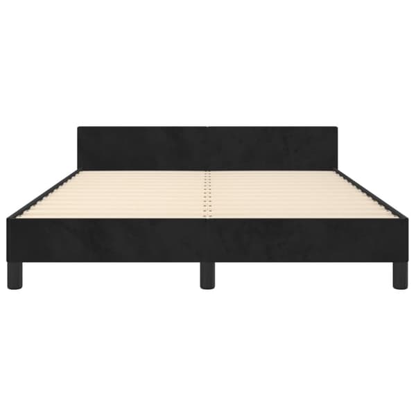 sengeramme med sengegavl 140x190 cm fløjl sort
