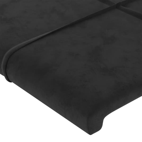 sengeramme med sengegavl 140x190 cm fløjl sort