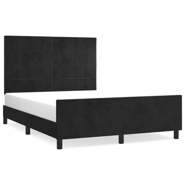 sengeramme med sengegavl 140x190 cm fløjl sort