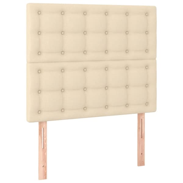 Ramsäng med madrass gräddvit 90x190 cm tyg