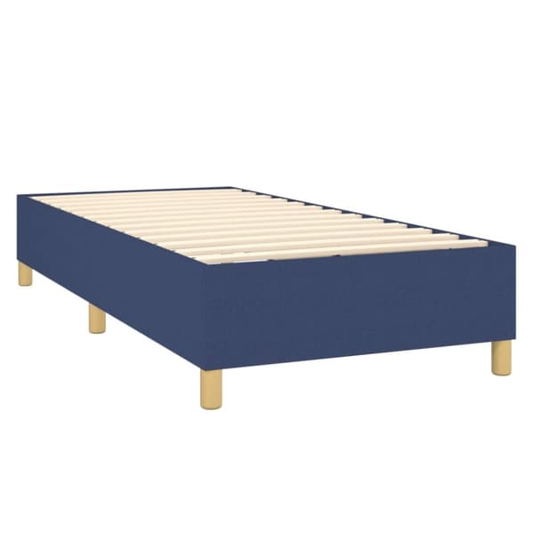 Ramsäng med madrass blå 80x200 cm tyg