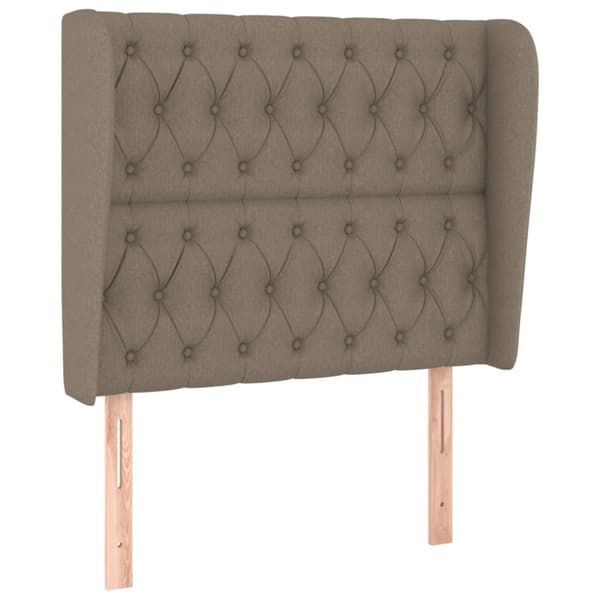 Ramsäng med madrass taupe 90x190 cm tyg