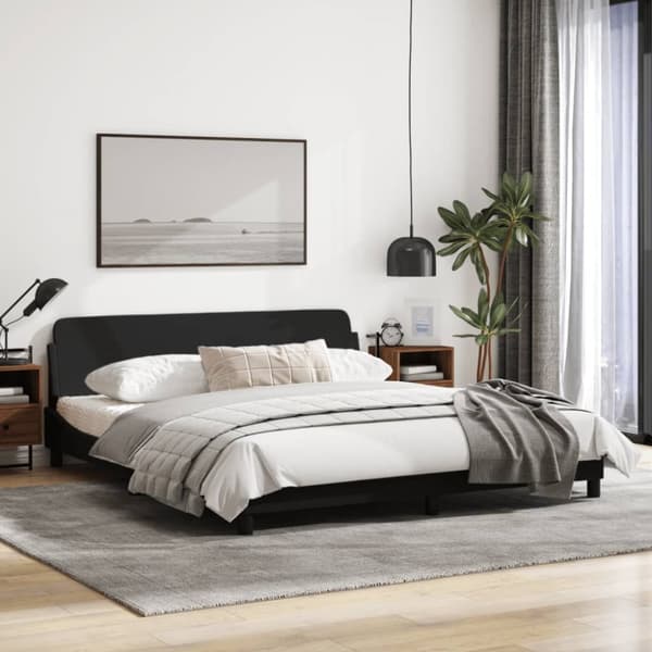 sengeramme uden madras 180x200 cm stof sort