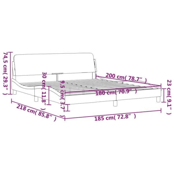 sengeramme uden madras 180x200 cm stof sort