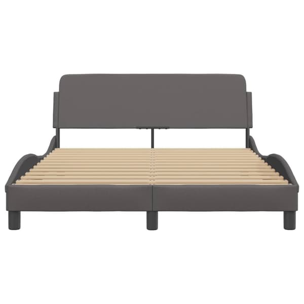 sengeramme med sengegavl 120x200 cm kunstlæder grå