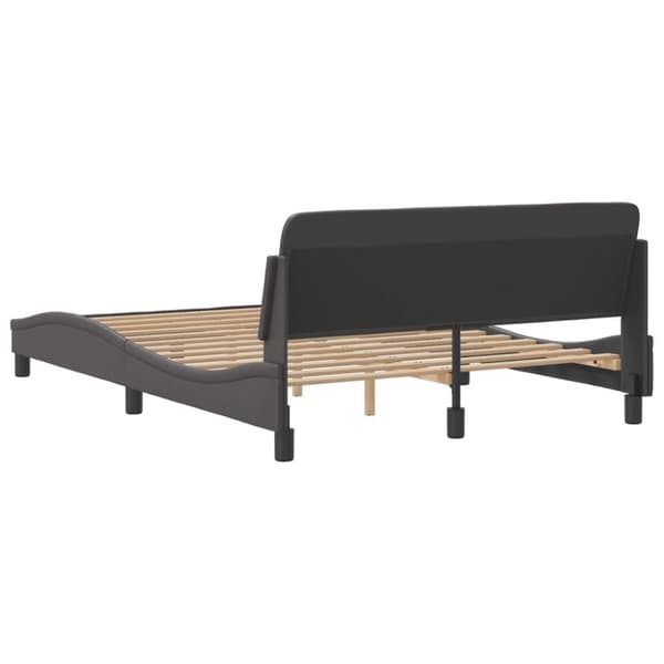 sengeramme med sengegavl 120x200 cm kunstlæder grå