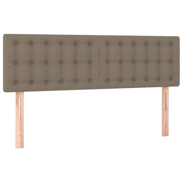 Ramsäng med madrass taupe 140x200 cm tyg
