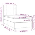 Miniatyrbillede 7 af 7: kontinentalseng med madras 90x200 cm stof mørkebrun