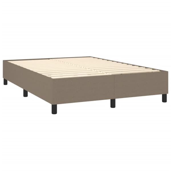 Ramsäng med madrass taupe 140x190 cm tyg