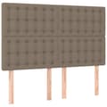 Miniatyrbild 6 av 7: Ramsäng med madrass taupe 140x190 cm tyg
