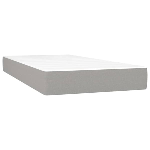 Ramsäng med madrass ljusgrå 200x200 cm tyg