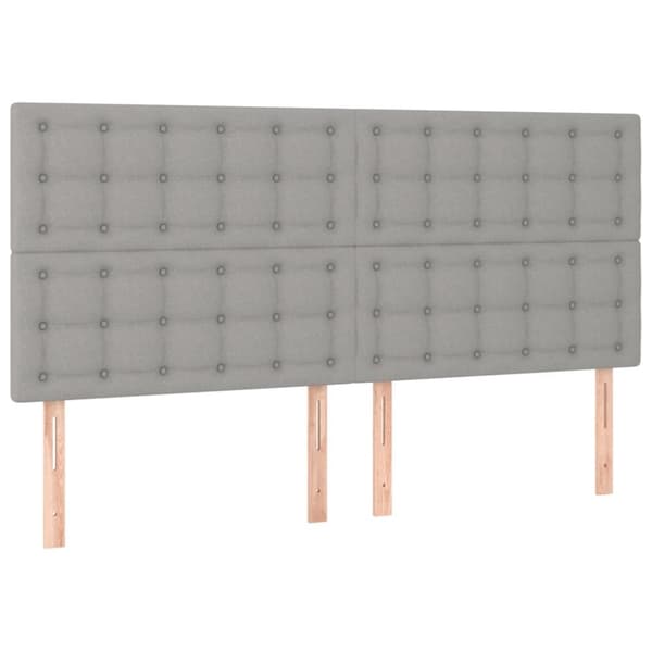 Ramsäng med madrass ljusgrå 200x200 cm tyg