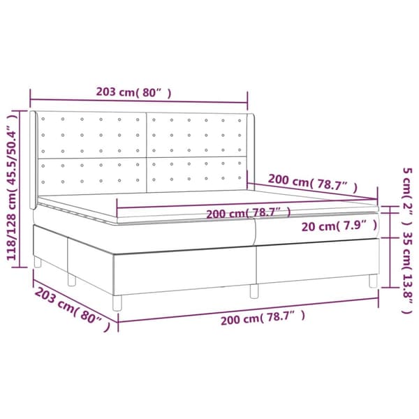 Ramsäng med madrass ljusgrå 200x200 cm tyg