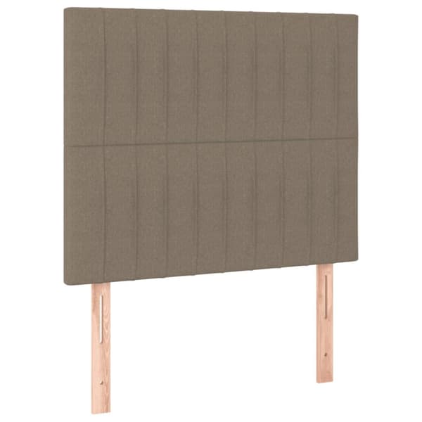 Ramsäng med madrass taupe 80x200 cm tyg