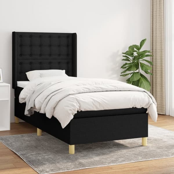 kontinentalseng med madras 80x200 cm stof sort