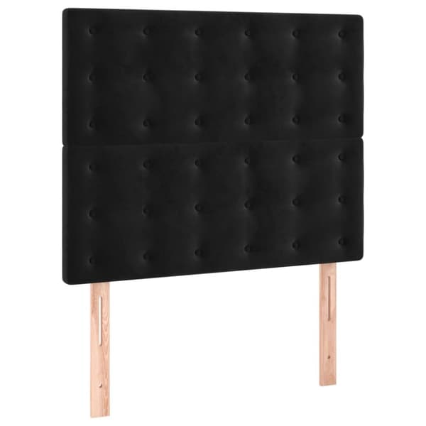Mannermainen sänky patjalla, musta, sametti 90x190 cm