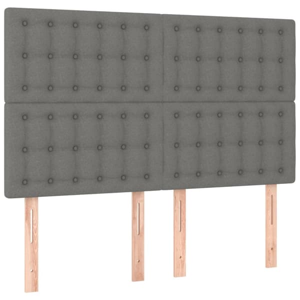 kontinentalseng med LED-lys 140x190 cm stof mørkegrå