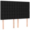 Miniatyrbillede 6 af 8: kontinentalseng med madras 140x190 cm stof sort