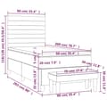 Miniatyrbillede 8 af 8: kontinentalseng med madras 90x200 cm fløjl lyserød