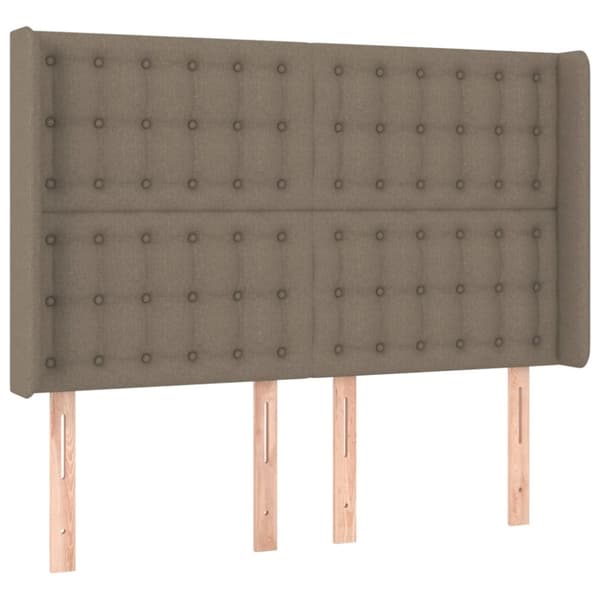 Mannermainen sänky patjalla, taupe, 140x190 cm, kangas
