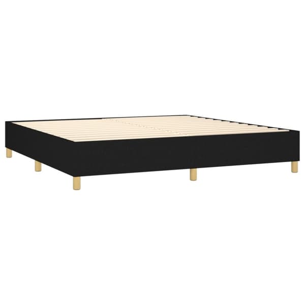 kontinentalseng med LED-lys 200x200 cm stof sort