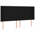 Miniatyrbillede 7 af 8: kontinentalseng med LED-lys 200x200 cm stof sort
