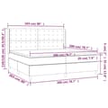 Miniatyrbillede 8 af 8: kontinentalseng med LED-lys 200x200 cm stof sort
