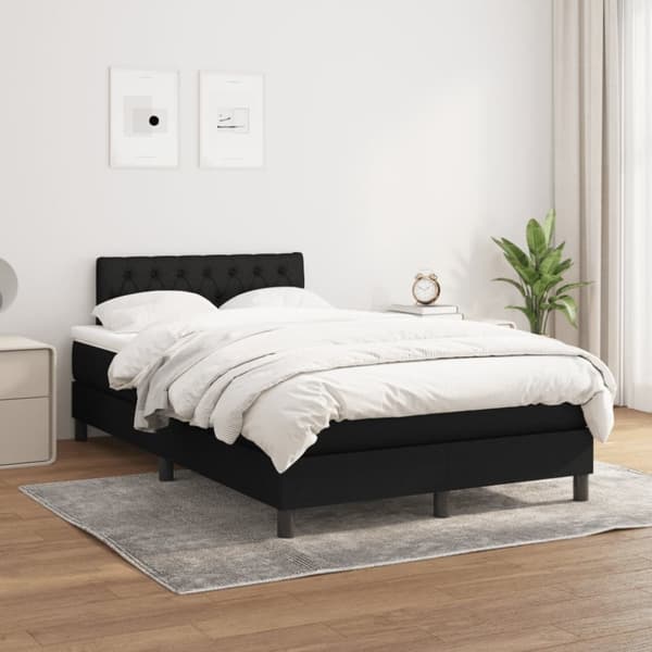 kontinentalseng med madras 120x200 cm stof sort