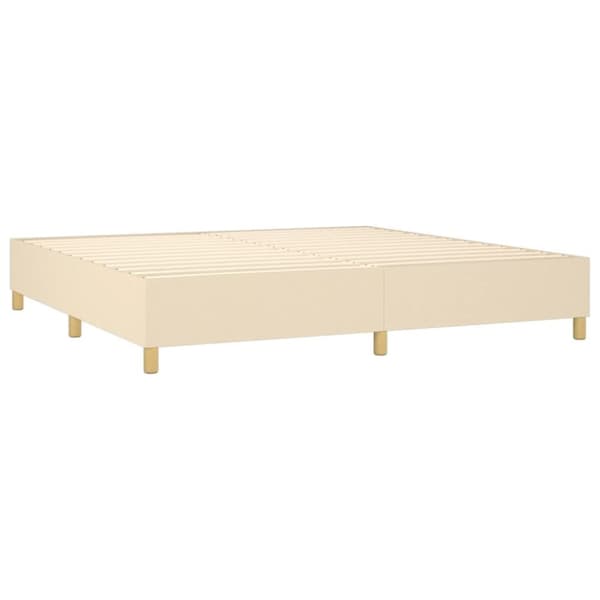 kontinentalseng med madras 200x200 cm stof cremefarvet