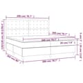 Miniatyrbillede 6 af 6: kontinentalseng med madras 200x200 cm stof cremefarvet