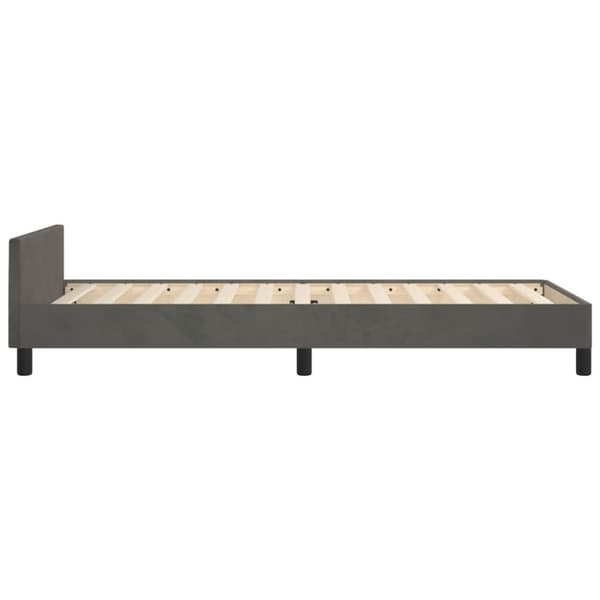 sengeramme med sengegavl 90x200 cm fløjl mørkegrå