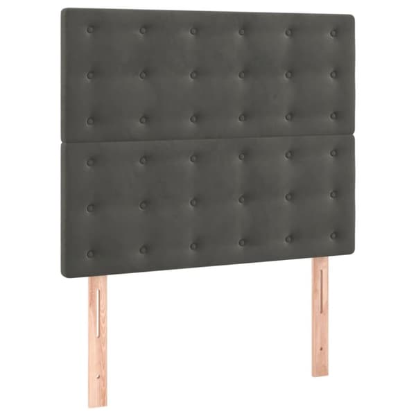 kontinentalseng med madras 90x200cm fløjl mørkegrå