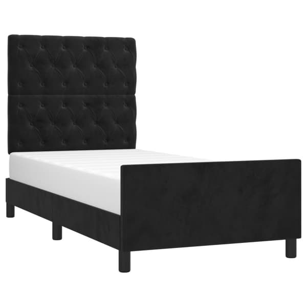 sengeramme med sengegavl 80x200 cm fløjl sort