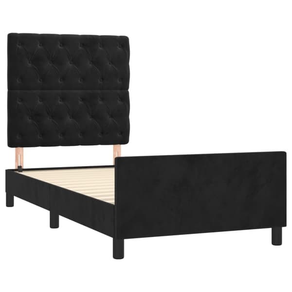 sengeramme med sengegavl 80x200 cm fløjl sort