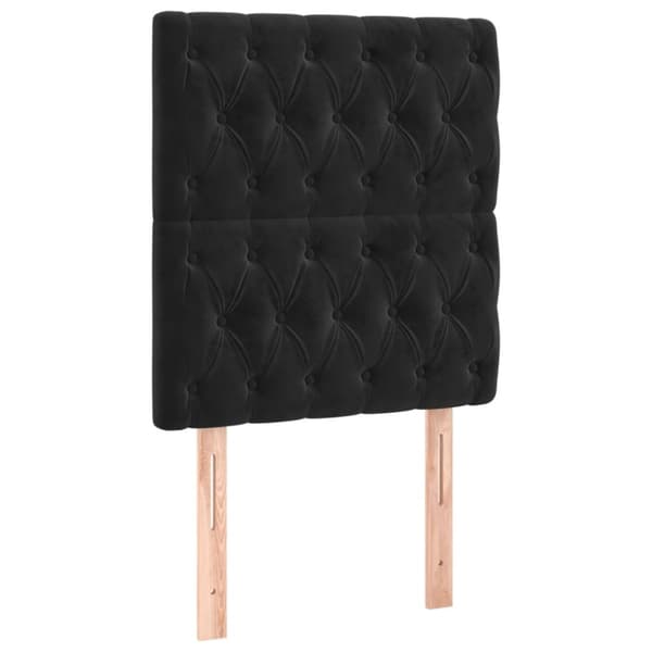 sengeramme med sengegavl 80x200 cm fløjl sort