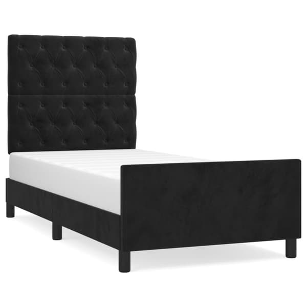 sengeramme med sengegavl 80x200 cm fløjl sort